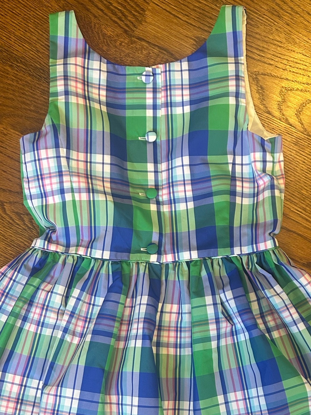 Polo Ralph Lauren Girls size 8 blue green plaid dress - Picture 5 of 8
